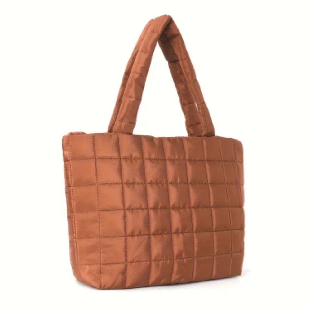 Large Sienna Puffer Shoulder Tote Bag
